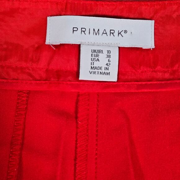 Primark Red Ruffle Pocket Dress Pants 6 - Picture 4 of 10